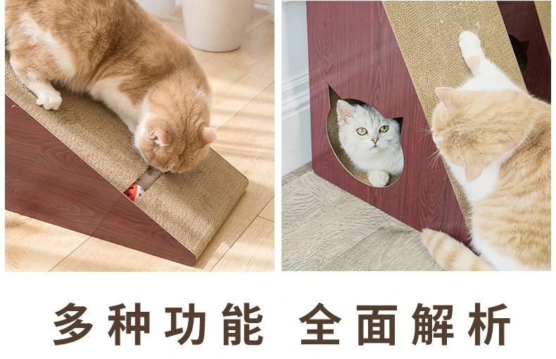 Corrugated Triangular Cat Scratching Board Claw Grinder Vertical Non-Flaking Pet Toys