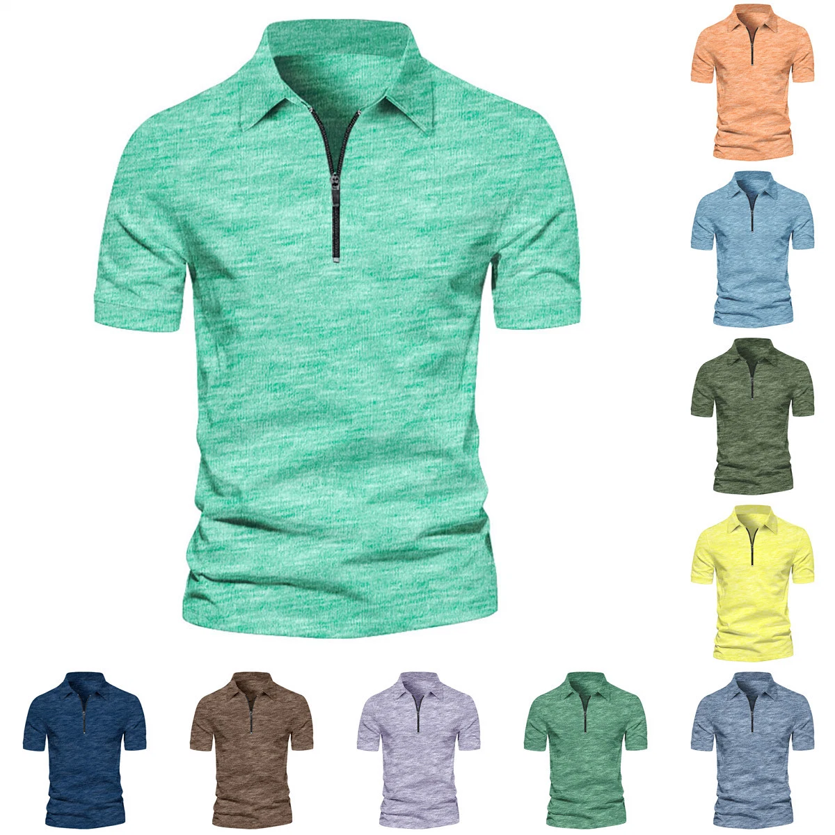Summer Men's T-Shirt Casual Short Sleeve Tie-Dye Striped Golf Polo Shirt Top
