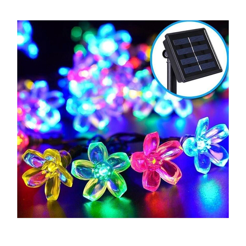 Waterproof Solar LED Blossom Sakura Cherry Flower Fairy Fairy String Light Christmas Xmas New Year Decoration Lamps