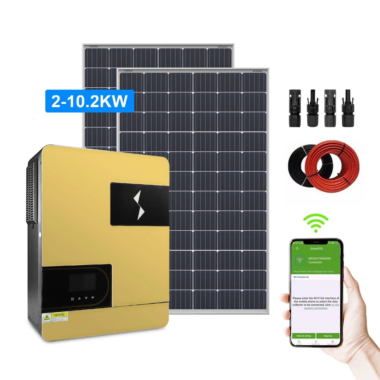 مصنع Gchyarp 3kw محول عامل بالطاقة الشمسية 3.6 كيلو واط على الشبكة الهجينة المحول الهجين العامل بالطاقة الشمسية