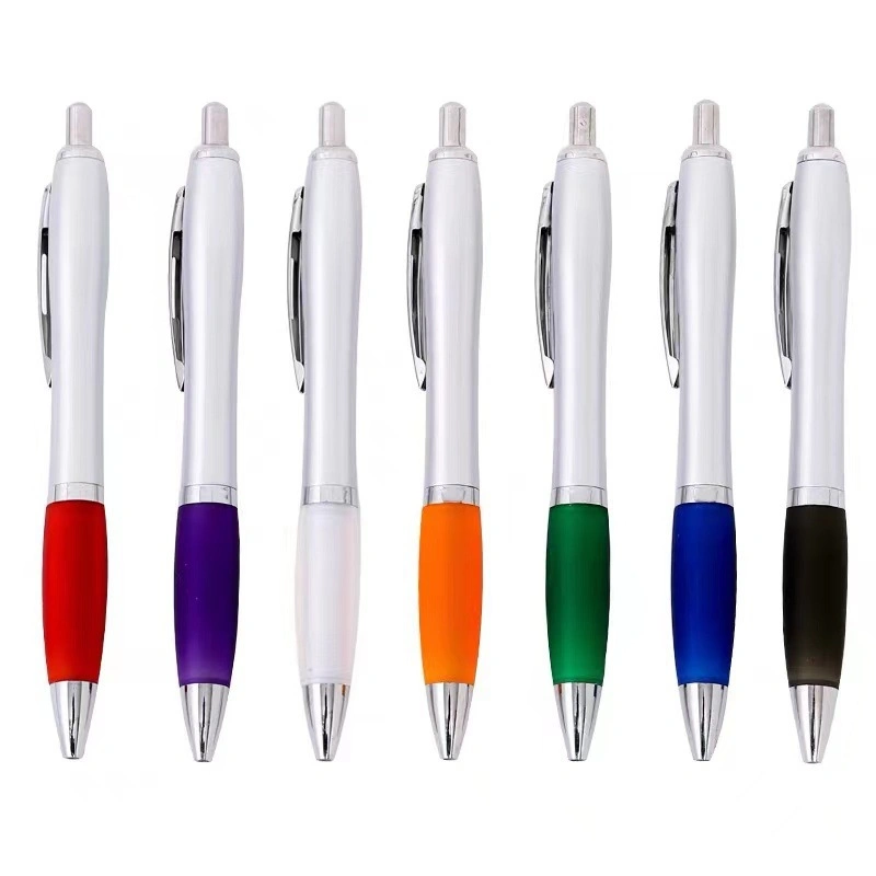Regalos baratos suave escribir bolas plumas Oficina Escuela de papelería plástico Bolígrafo 1,0mm Negro Azul Rojo bolígrafo