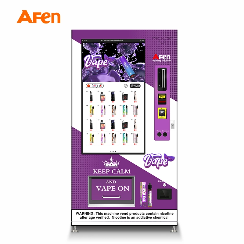 Afen New Multi Language Wine Vape Vending Machine Large Touch Screen Age Recognition Vending Machine with Elevator