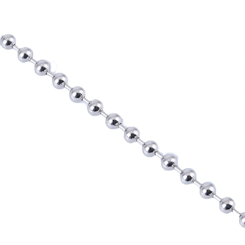 Silver Color Metal Ball Chain Stainless Steel Dog Tag Bead Chain Roller Blind Chain Jewelry Making Bracelet Crafts