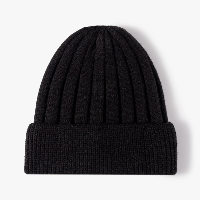 Klassische Unisex Winter Warm Beanie Mütze Mit Strickkappen Und Manschettenknöpfe Acryl Custom Strick Rib Winter Wolle Mützen Herren Hüte für Erwachsene