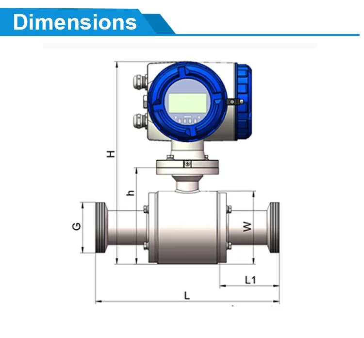 Fme800 DN50 Mini Seawater Tap Water Liquid Control Intelligent Electromagnetic Flow Meter