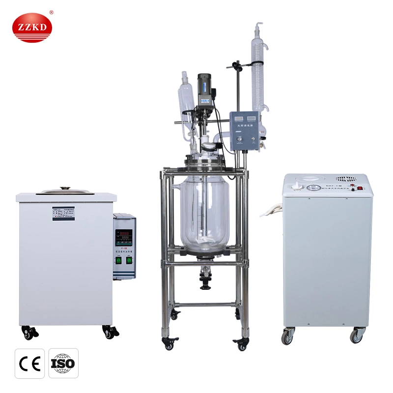 Lab Pyrolysis Chemical Glass Lined Reactor Vessel Price Pilot Plant Jacketed Glass Reactor 20L 50L with Vacuum Filtration Apparatus