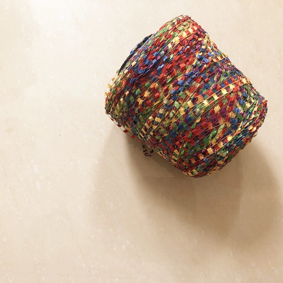 1/3.2 Nm Space Dyed Offer Knitting 62% Acrylic 38% Nylon Fancy Tape Yarn, Section Dyed Crochet Yarn, Sweater Belt Yarn