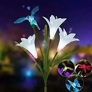 Sales Good Price Coloroutdoor Waterproof Lily Solar Flowers Garden Lights