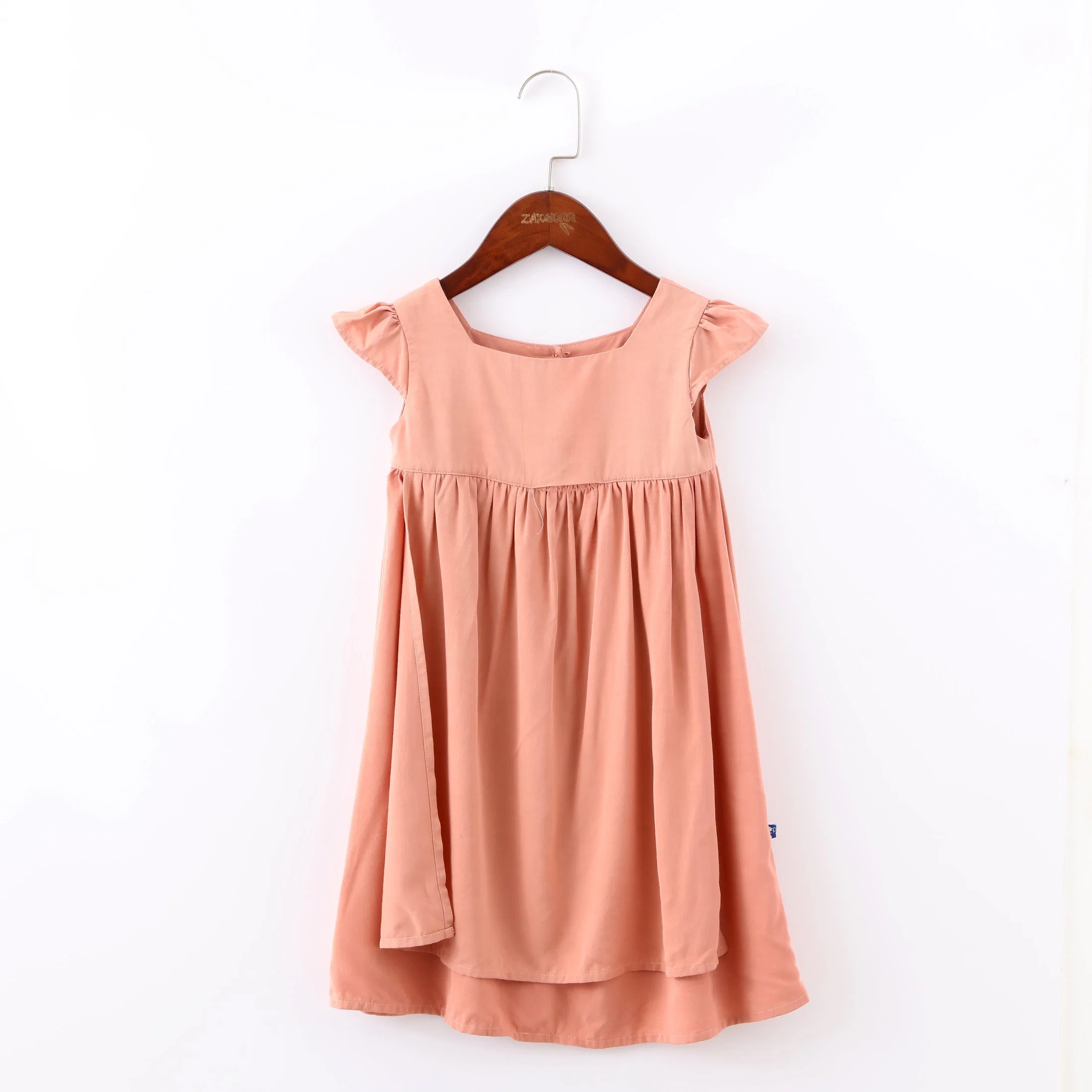 Kids Sleeveless Girl Dress Clothes Plain Color Lined Summer Dress