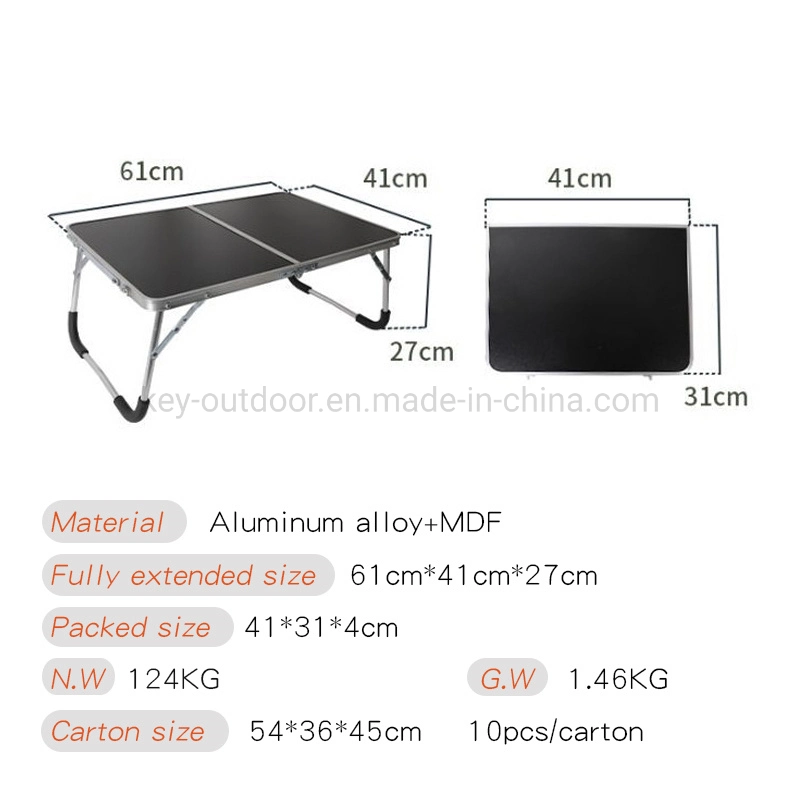 Pequeño logotipo personalizado de aluminio exterior mesa plegable portátil mesa de picnic Camping mesa de escritorio