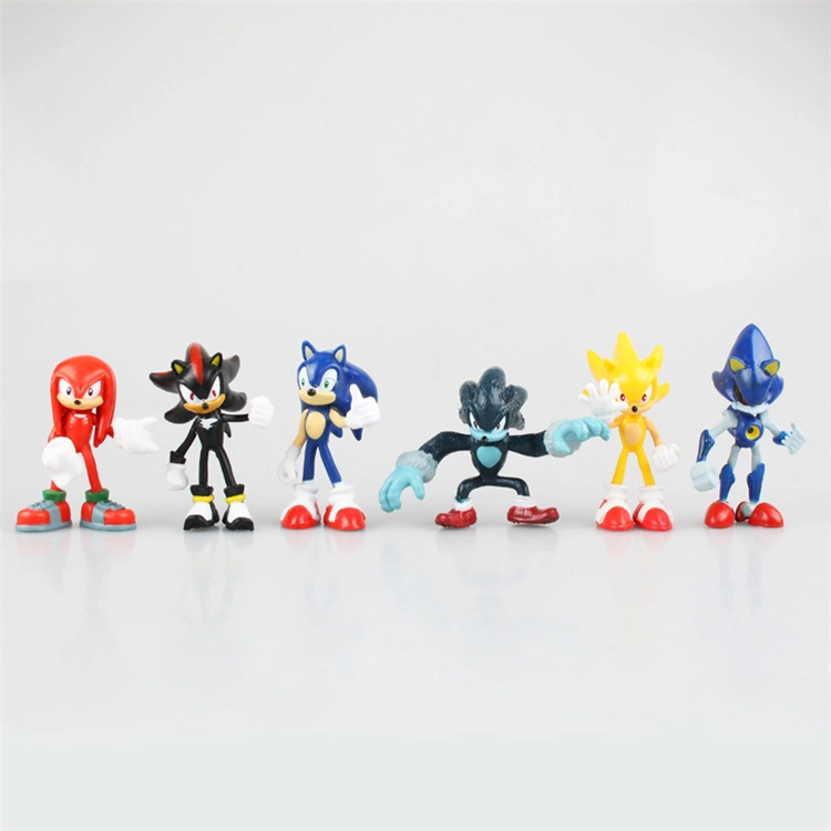 Custom дешевые 6см Sonic Ёж серии аниме Кинозвездой Рисунок Детские игрушки
