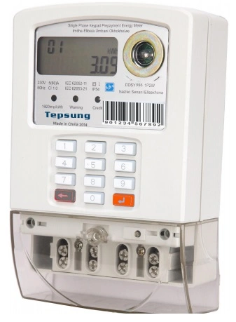 Single Phase Two Wire Sts Keypad Prepaid Energy Meter Prepayment Energy Meter