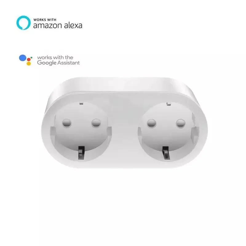 Nuevo Tuya Smart WiFi Dual Socket 16un tapón de la UE 2 en 1 de salida de potencia inteligente distribución remoto el Control de voz funciona con Alexa Google Portada