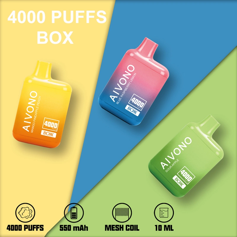 Hot Sale USA Europe Market Elf Fume Aivono Vape Box 4000 Puffs Disposable Vape Puff Bar E Cigarette Factory Wholesale