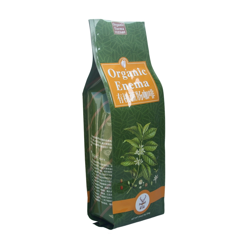 Food Grade Custom Printed Aluminum Foil Side Gusset Coffee Green Tea Bag