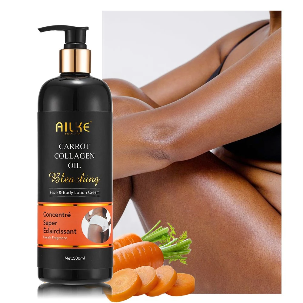 Hot Sale Private Label OEM Vitamin Carrot Oil Strong Bleaching Face and Body Lotion Blanchissant