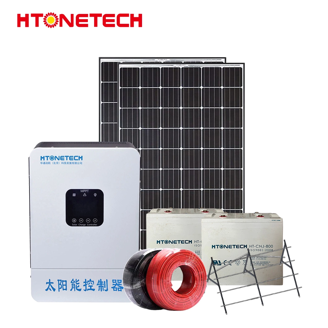 Htonetech off Grid Lithium Solar System Großhändler China 5kwh 10kWh 34kwh Bestes tragbares Solarstromsystem mit 500kw Solar-Wechselrichter