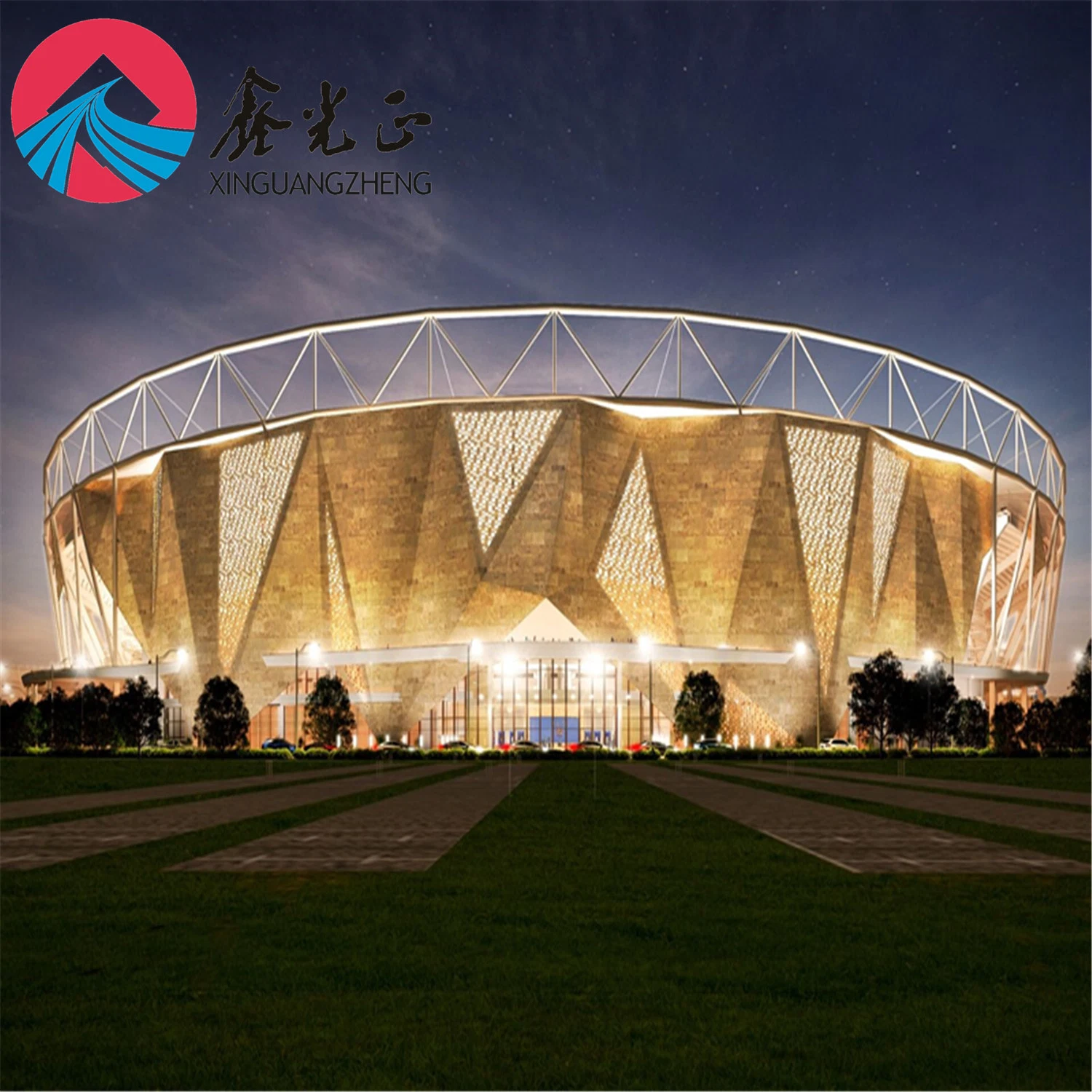 Steel Structure Building Designed Shape Steel Construction Stadium