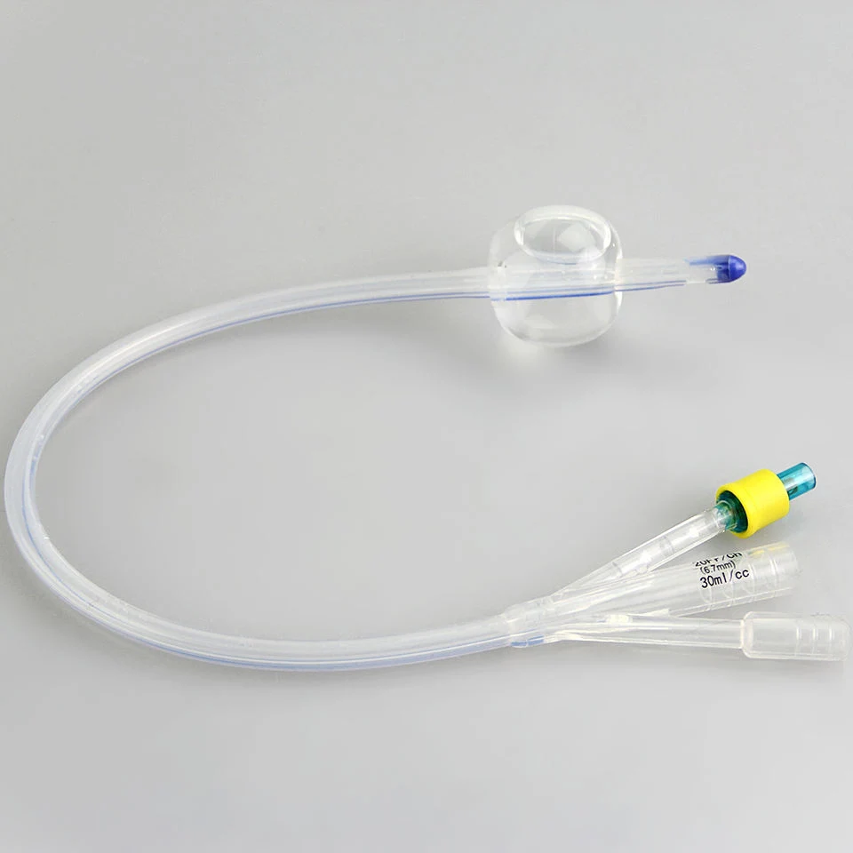 Single-Use Medical 2-Way or 3-Way 100% Silicone Foley Catheter