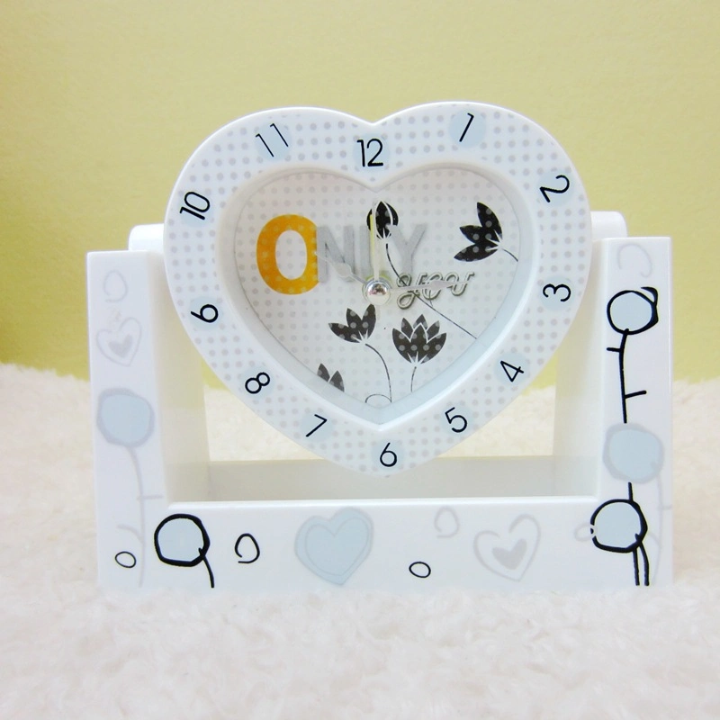 Factory Directly Wholesale/Supplier Cartoon Heart Clock, Desk Clock