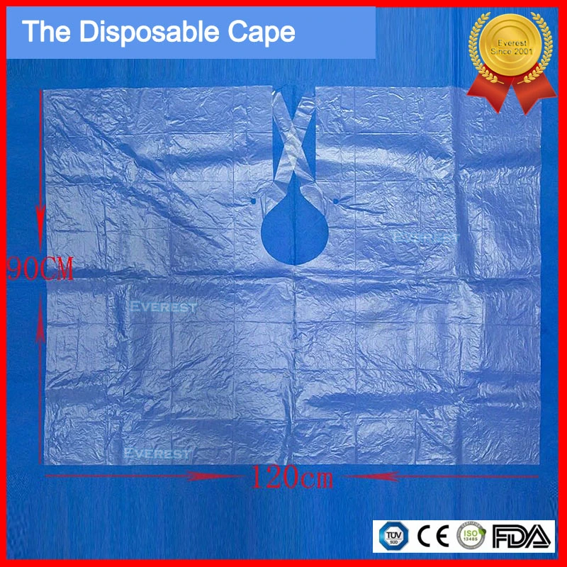 PE Disposal Hairdresser Cape, Waterproof Plastic Cutting Cape