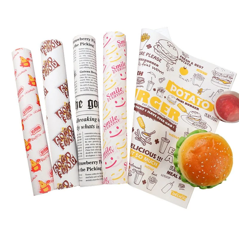 Hamburger Paper Wrapper Customized Hamburger Restaurant Cake Grease Proof Fast Food Packaging