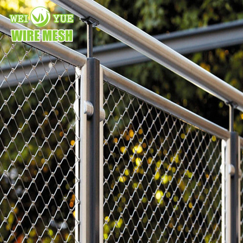 Handwoven Stainless Steel Wire Rope Stair Railing Netting Fence Mesh