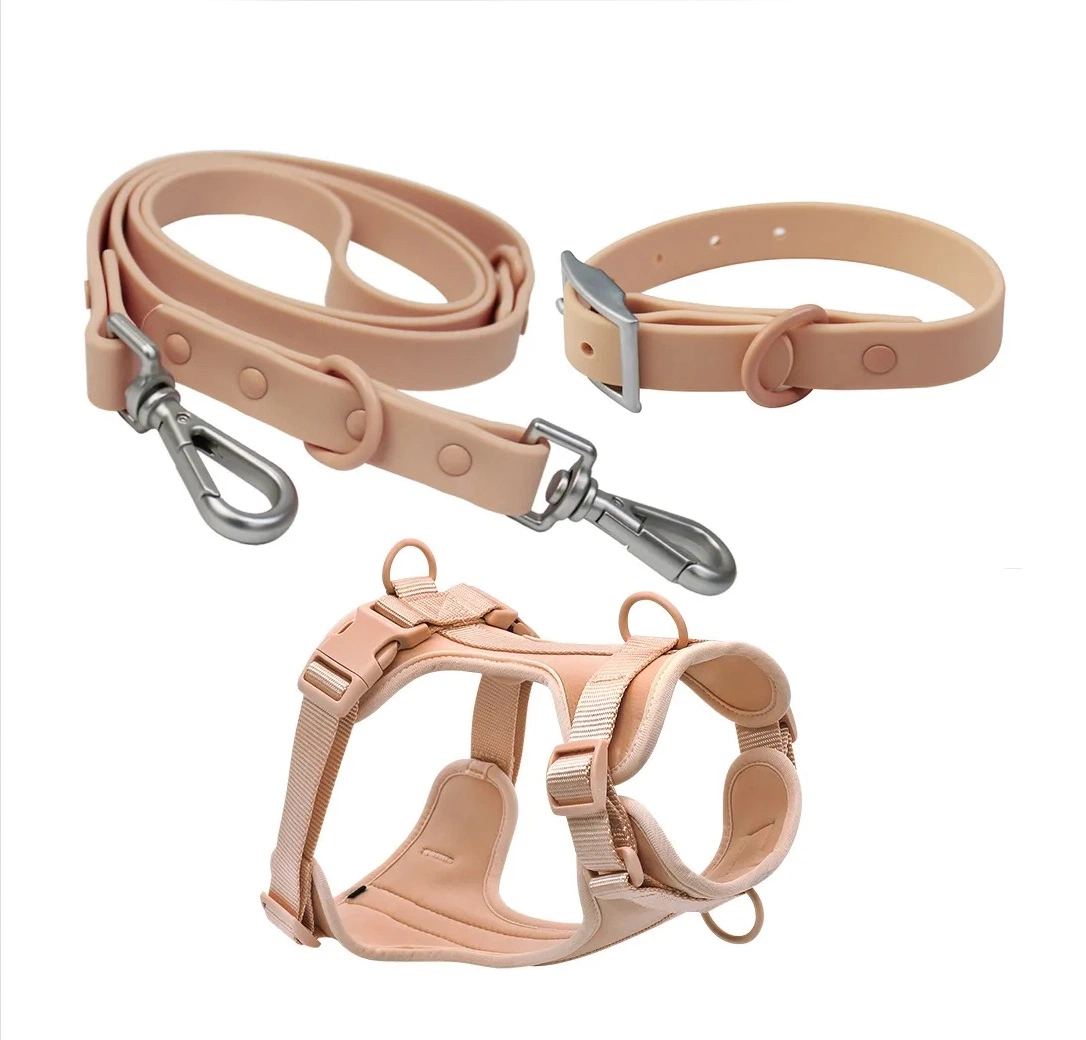 Hot Selling New Style Waterproof PVC Collar Leash Harness Set for Pet Dogs