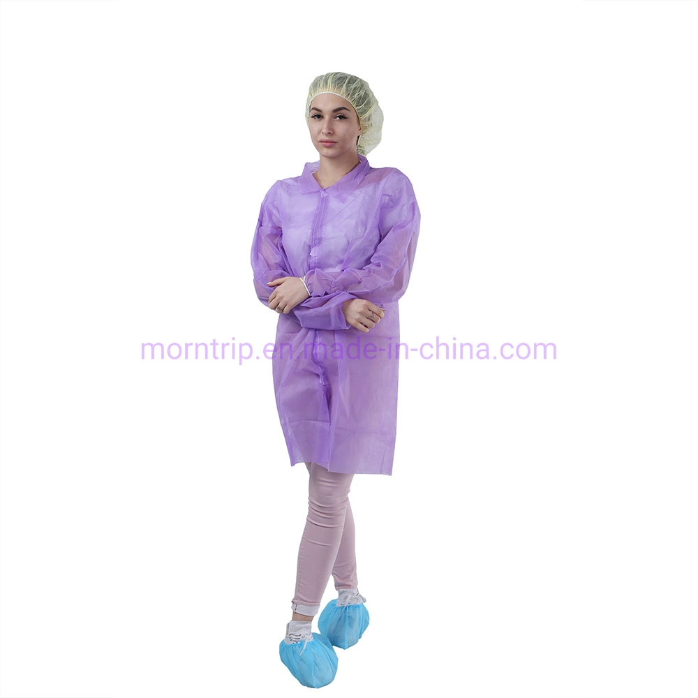 Disposable Breathable Protective Level 2 Chemistry Non Woven Lab Coat