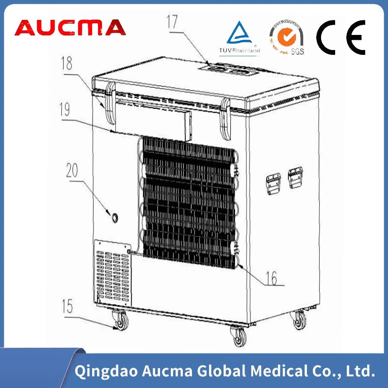 Ultra portátil de baja temperatura Laboratorio refrigerador para almacenamiento de vacunas directa Driverefrigerntor Solar y el congelador