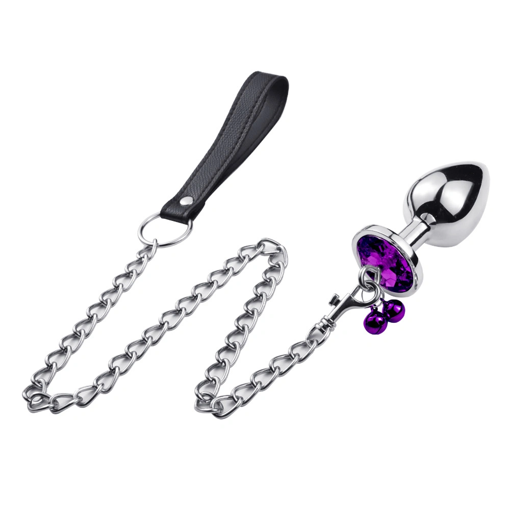 New Sex Toy Anal Plug Adult Game Sex Bell Stainless Steel Butt Plug with Dog Slave Chain for Male Female Anal Expander Ass Toy