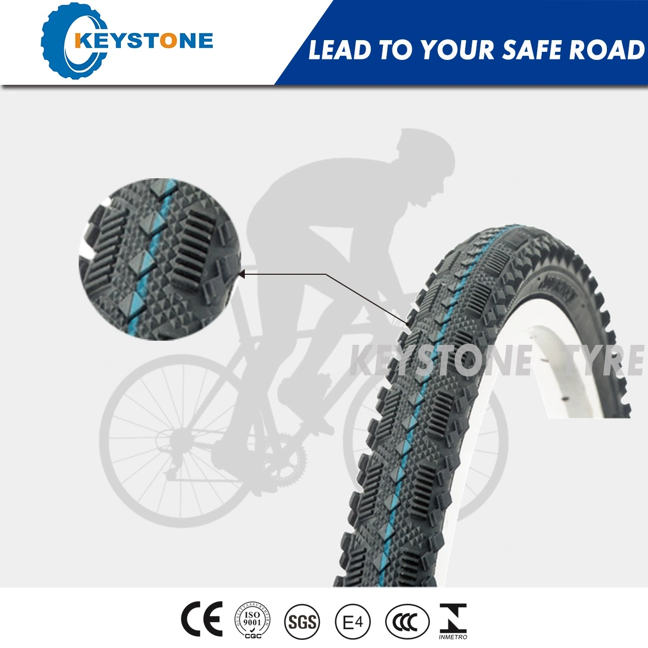 E-MARK Standard MTB Bicycle Tyre and Bike Parts (26X1.95, 26X2.10)