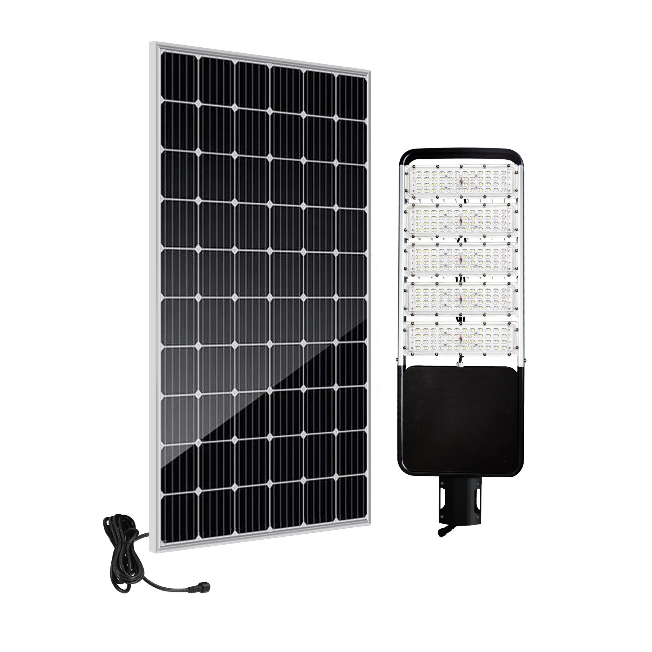 Outdoor All in Two IP66 80W 100W Waterproof Dusk to Dawn Solar Panel PV Energy Powered Flood Outdoor CCTV LED Road/Garden/Street Light with Lithium Battery