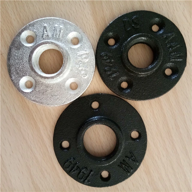 Os tubos de água Vintage FLANGE DE PISO Preto para tubos