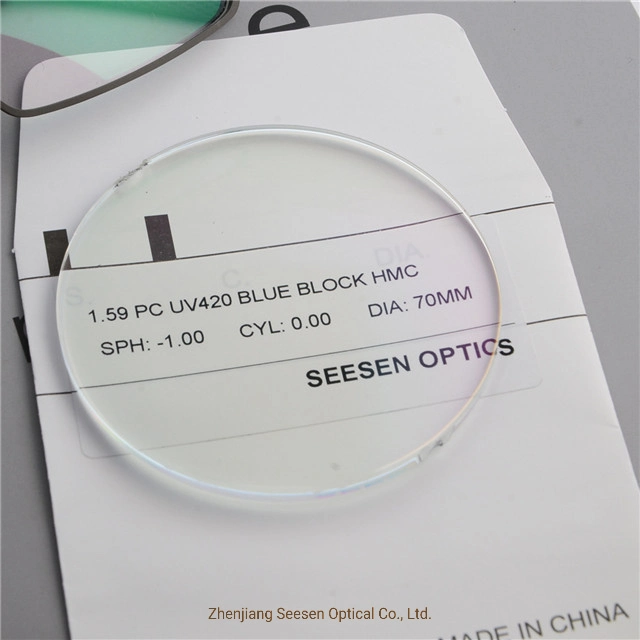 Seesen PC Lenses 1.59 Polycarbonate PC UV420 Blue Cut Hmc Blue Cut Lens Optic