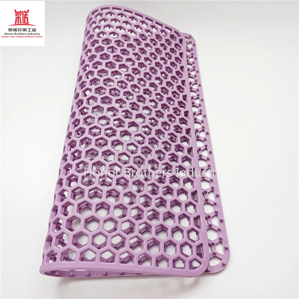 Table Top Insulation Kitchenware Anti-Slip Silicone Rubber Drainage Mat, Purple