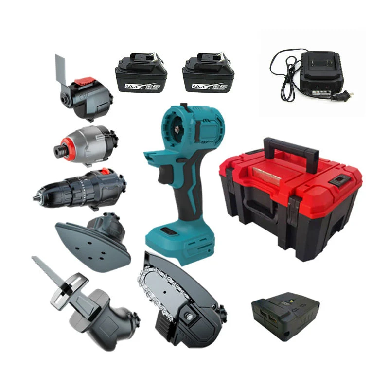 20V Drill Cordless Power Tool Kit Jig Saw Impact Wrench Angle Grinder Electric Hammer Tool Set Multi-Tool Set Cordless Drill Set