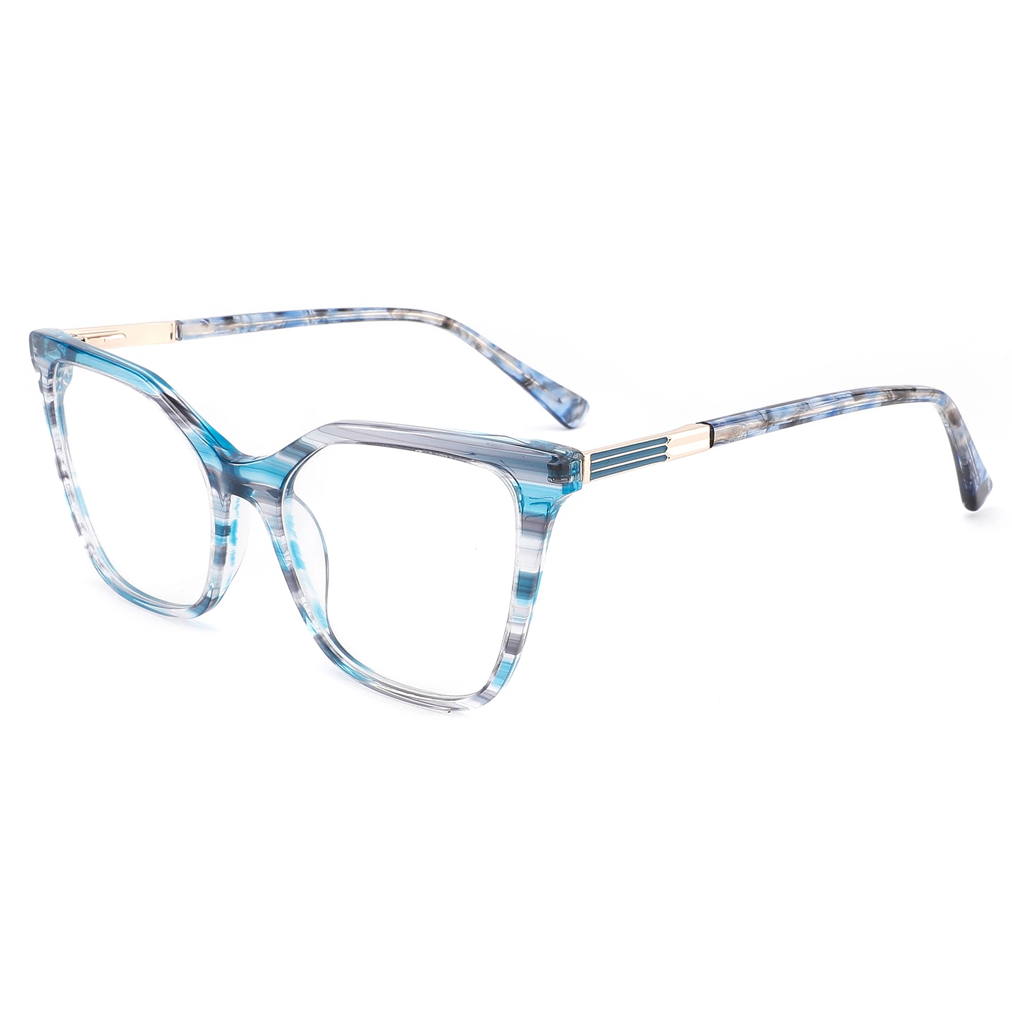 Neueste Modell Acatate Schildkröte Muster Klassische Mode Retro Brillen Frauen Erste Optische Metallacetat-Frames