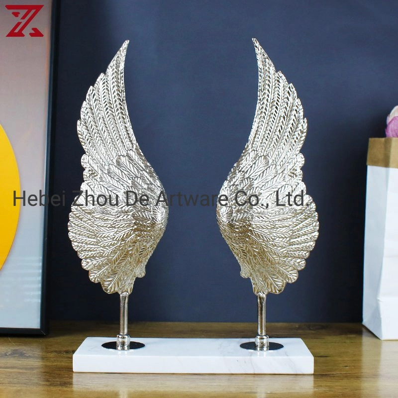 Custom Art Iron Metal Electroplating Process Wing Decoration for Living Room Desktop Crafts Ornaments