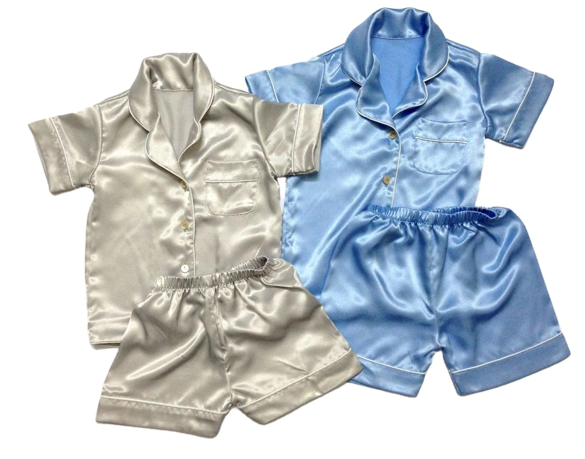 Fashion Home Use 6A Grade Silk Textile Pajama Hot Sale Two Pieces 100% Silk Kids Pajamas