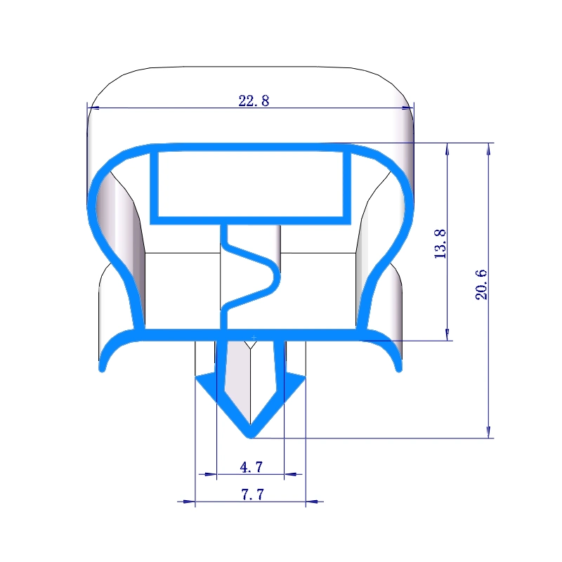 Cold Storage Refrigerator Door PVC Rubber Plastic Gasket Strips Door Seal Extruded Profile