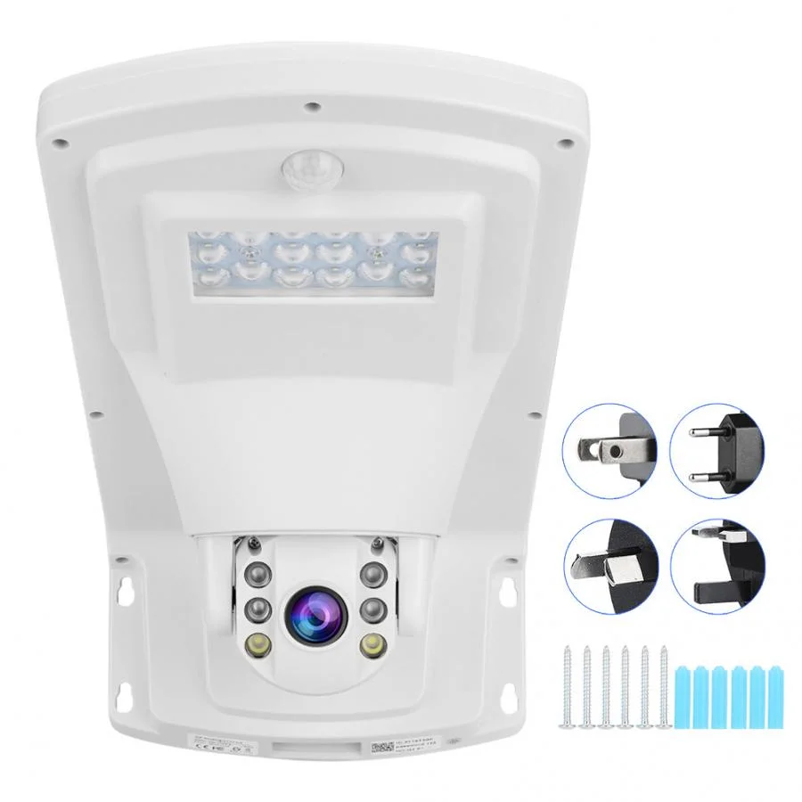 Impermeable al aire libre WiFi PTZ 1080P, fuente de luz de doble cámara CCTV