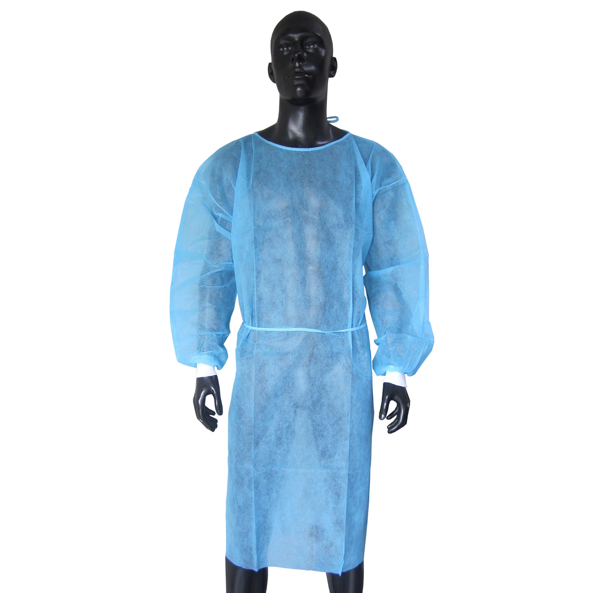 Eo-Sterilized PP Visitor Reinforced Surgical Gown with Elastic or Knitted Cuffs