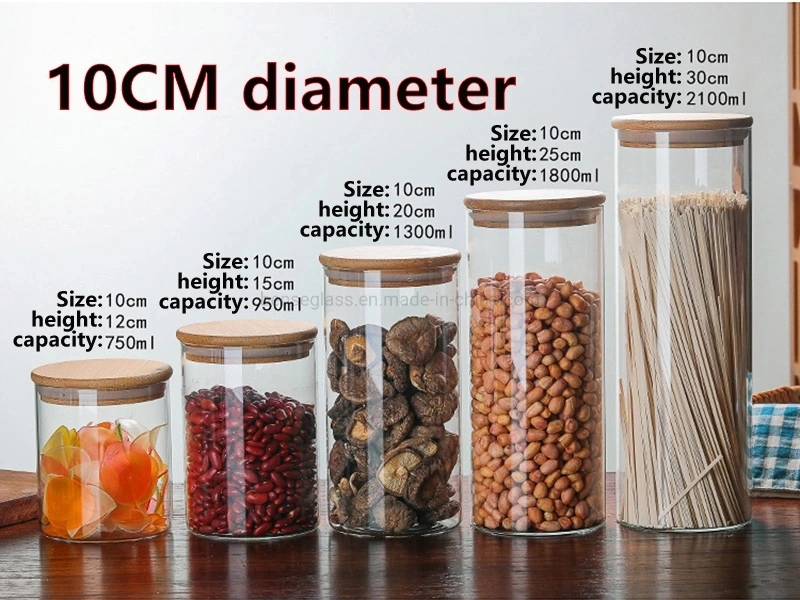 De vidro transparente personalizado Tampa frascos de armazenamento de alimentos isentos de chumbo boiões de vidro Containers