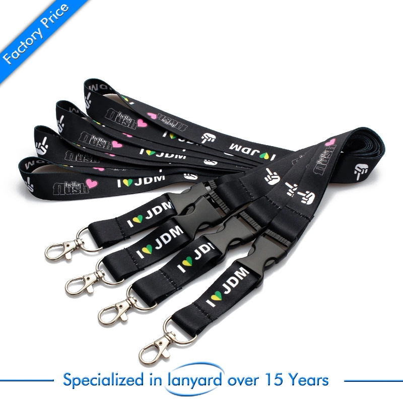 Custom High quality/High cost performance  Cheap Price ID Badge Tools Woven Lanyard for Promotion with Safety Buckle