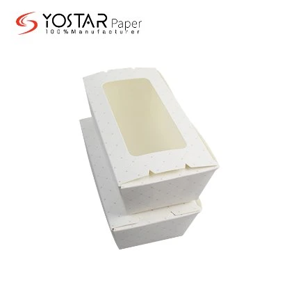 Compostable Food White Cardboard Paper Package Cake Sushi Dessert Box with Window