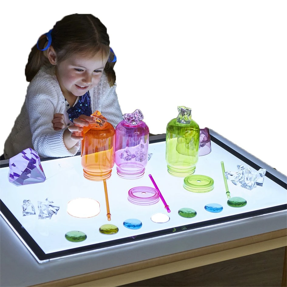 Dia60 juguetes de caja de luz redonda y A4 A3 A2 LED Mesa de luces de juego sensorial para niños