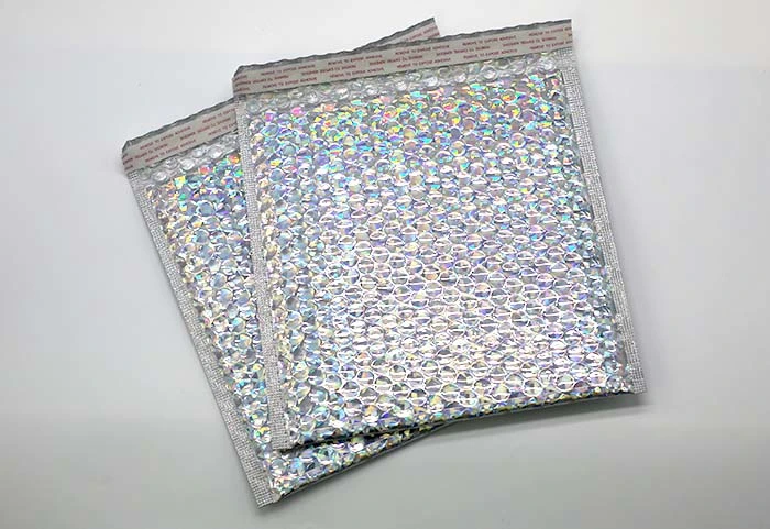 Rainbow Laser Film Bubble Mailer Wholesale Metallic Bubble Mailer with High Quality