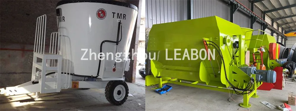 Horizontal Dry Wet Grass Straw Crusher Mixer Cow Feeding Mixing Equipment Tmr