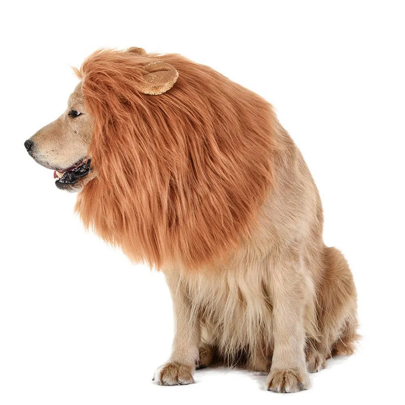 Halloween Dog Lion Mane Funny Dogee Cosplay Lion Hair Headgear Costume Lion Mane Wig for Dogs